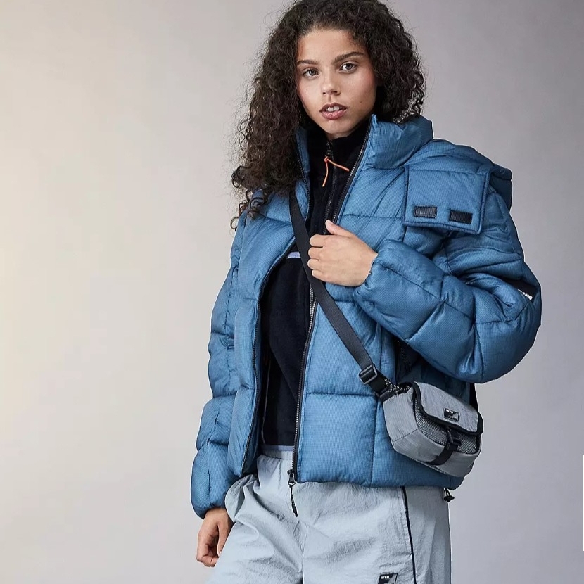 Stylish Women's Blue Puffer Jacket